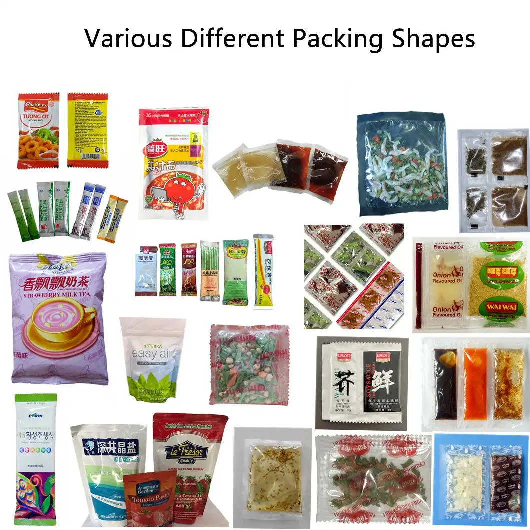 Automatic Vffs Multi-Function Vertical Form Fill Seal Packing Packaging Machinery for Pouch Sachet Food/Ginger/Coffee Powder/Sugar/Ketchup/Tomato Paste/Honey